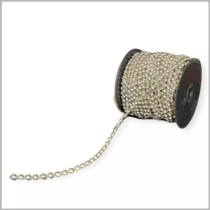 Zilverkleurige Strass Ketting – 3 mm x 14 meter