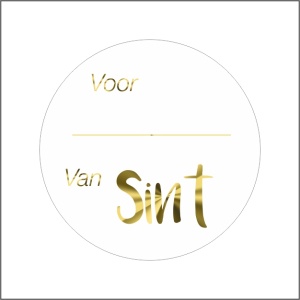 Stickers – Van Sint voor - goud– O39mm – 250 Stuks – Sluitzegel – Voor Cadeaus en Verpakkingen