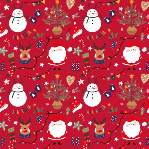 Cadeaupapier - Festive Cheer - (4 STUKS) – 200×70 cm – Kerstsymbolen, Sterren, Sneeuwpoppen & Bessen - Inpakpapier - Kerst - Kindvriendelijk - Goudaccenten