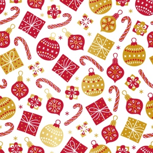 Cadeaupapier - Festive Cheer - (4 STUKS) – 200×70 cm – Kerstsymbolen, Sterren, Sneeuwpoppen & Bessen - Inpakpapier - Kerst - Kindvriendelijk - Goudaccenten