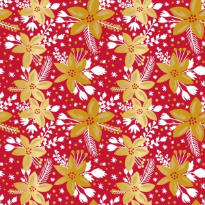 Cadeaupapier - Red Christmas - (4 STUKS) – 200×70 cm – Kerstrood, Goudaccenten, Typografie & Stippen - Inpakpapier - Kerstmis - Feestelijk Cadeaupapier