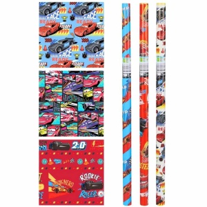 Cadeaupapier - "Disney Cars" - (3 STUKS) – 200×70 cm – Race Thema, Cartoon & Kinderdesign - Inpakpapier - Speels - Kleurrijk - Duurzaam Cadeaupapier - Cadeaupapier Jongens
