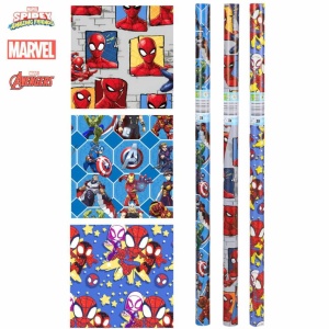 Cadeaupapier - "Marvel Heroes" - (3 STUKS) – 200×70 cm – Spider-Man, Avengers & Superhelden Design - Inpakpapier - Stoer - Kleurrijk - Duurzaam Cadeaupapier