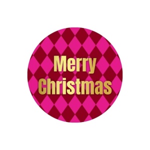 Stickers – Merry Christmas – Bordeaux / Roze – O39mm – 250 Stuks – Sluitzegel – Voor Cadeaus en Verpakkingen