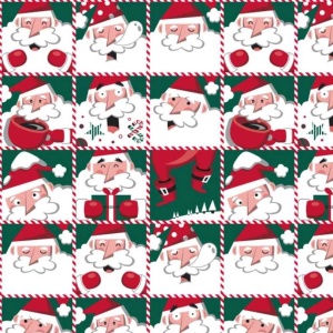 Cadeaupapier - Nordic Christmas - (4 STUKS) – 200×70 cm – Groen Metallic, Zilver, Kerstbomen & Santa Print - Inpakpapier - Luxe - Winter - Scandinavisch Cadeaupapier