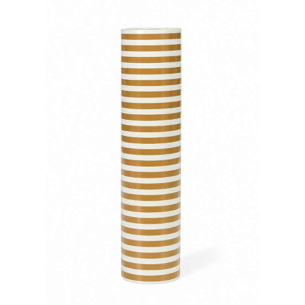 Papierrol – Streep Mustard / Wit – 60 Grams – 50cm x 100m