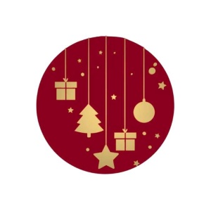 Stickers – kerst hanger – Bordeaux – O39mm – 250 Stuks – Sluitzegel – Voor Cadeaus en Verpakkingen