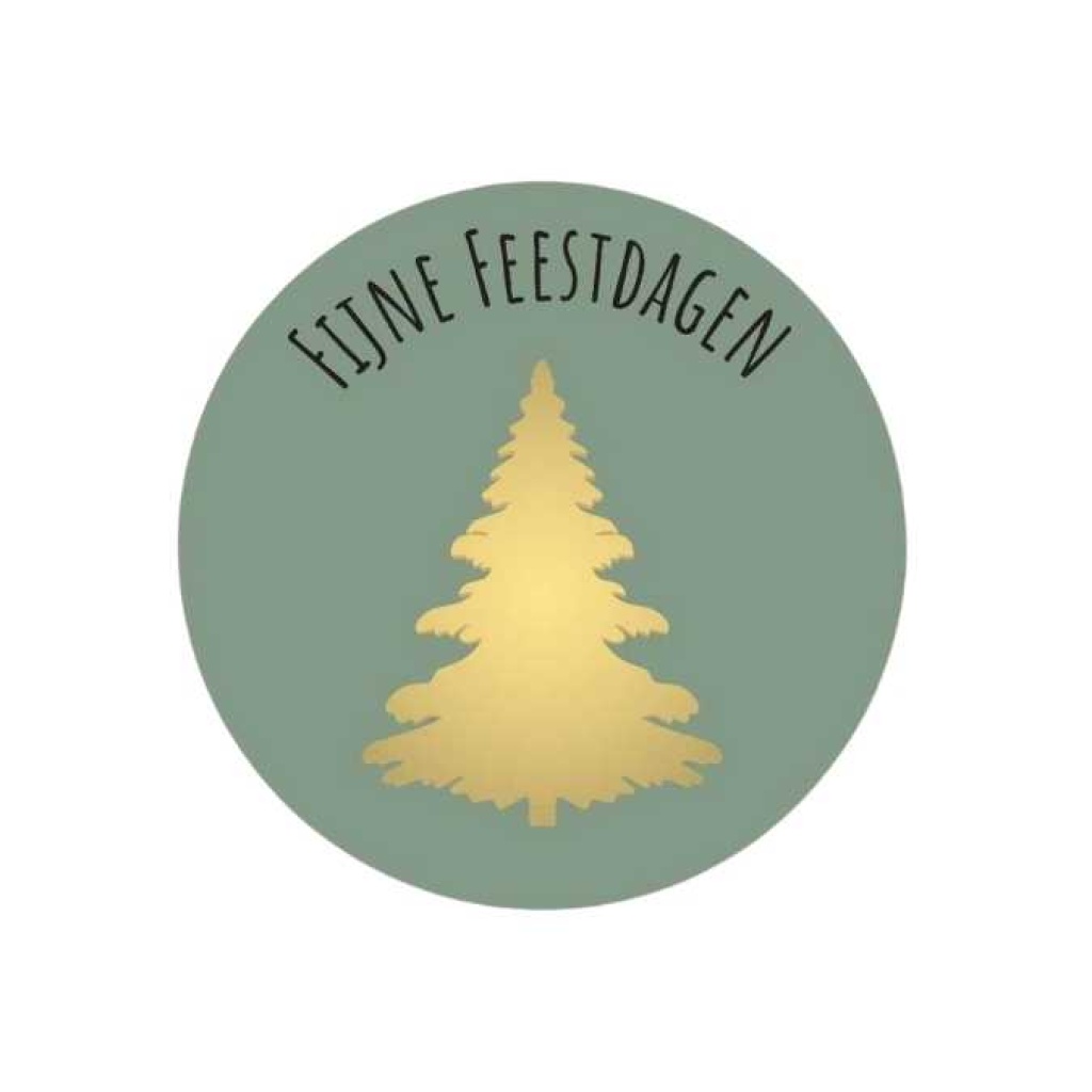 Stickers – Fijne Feestdagen – Olijf – O39mm – 250 Stuks – Sluitzegel – Voor Cadeaus en Verpakkingen