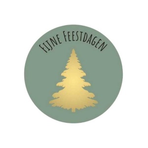 Stickers – Fijne Feestdagen – Olijf – O39mm – 250 Stuks – Sluitzegel – Voor Cadeaus en Verpakkingen