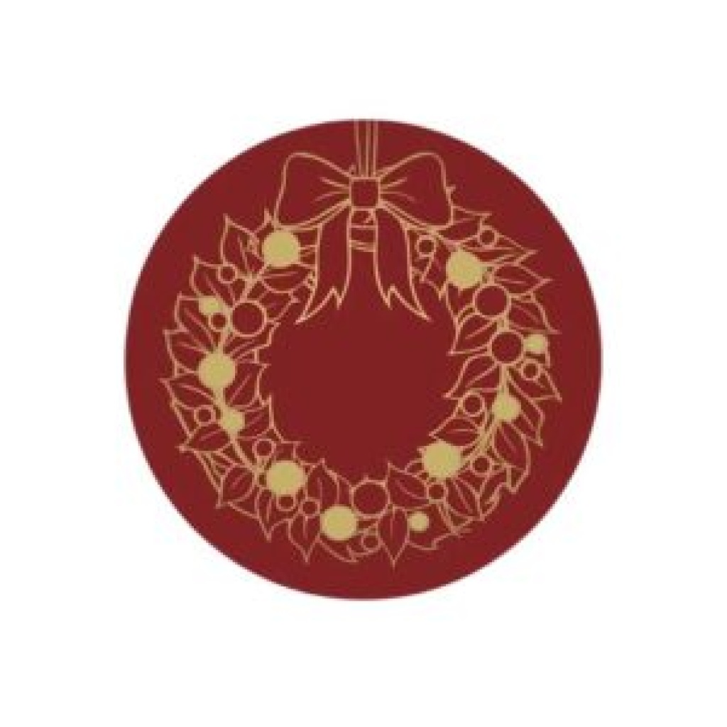 Stickers – krans – Bordeaux – O39mm – 250 Stuks – Sluitzegel – Voor Cadeaus en Verpakkingen