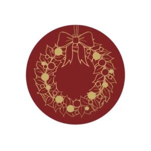 Stickers – krans – Bordeaux – O39mm – 250 Stuks – Sluitzegel – Voor Cadeaus en Verpakkingen
