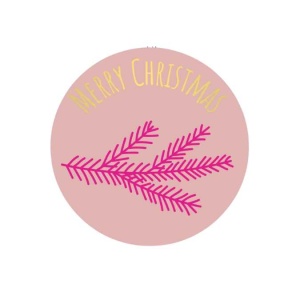 Stickers – Merry Christmas – Poeder Roze – O39mm – 250 Stuks – Sluitzegel – Voor Cadeaus en Verpakkingen
