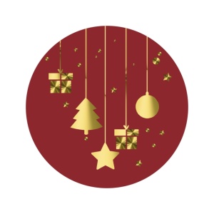 Stickers – kerst hanger – Bordeaux – O39mm – 250 Stuks – Sluitzegel – Voor Cadeaus en Verpakkingen