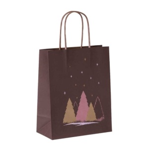 Papieren Tas (L) – Kerst - misty roze-goud – 50 Stuks - 35x14x41 cm