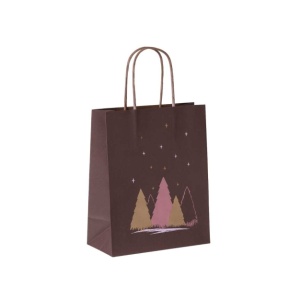 Papieren Tas (S) – Kerst - misty roze-goud – 50 Stuks - 18x8x24 cm