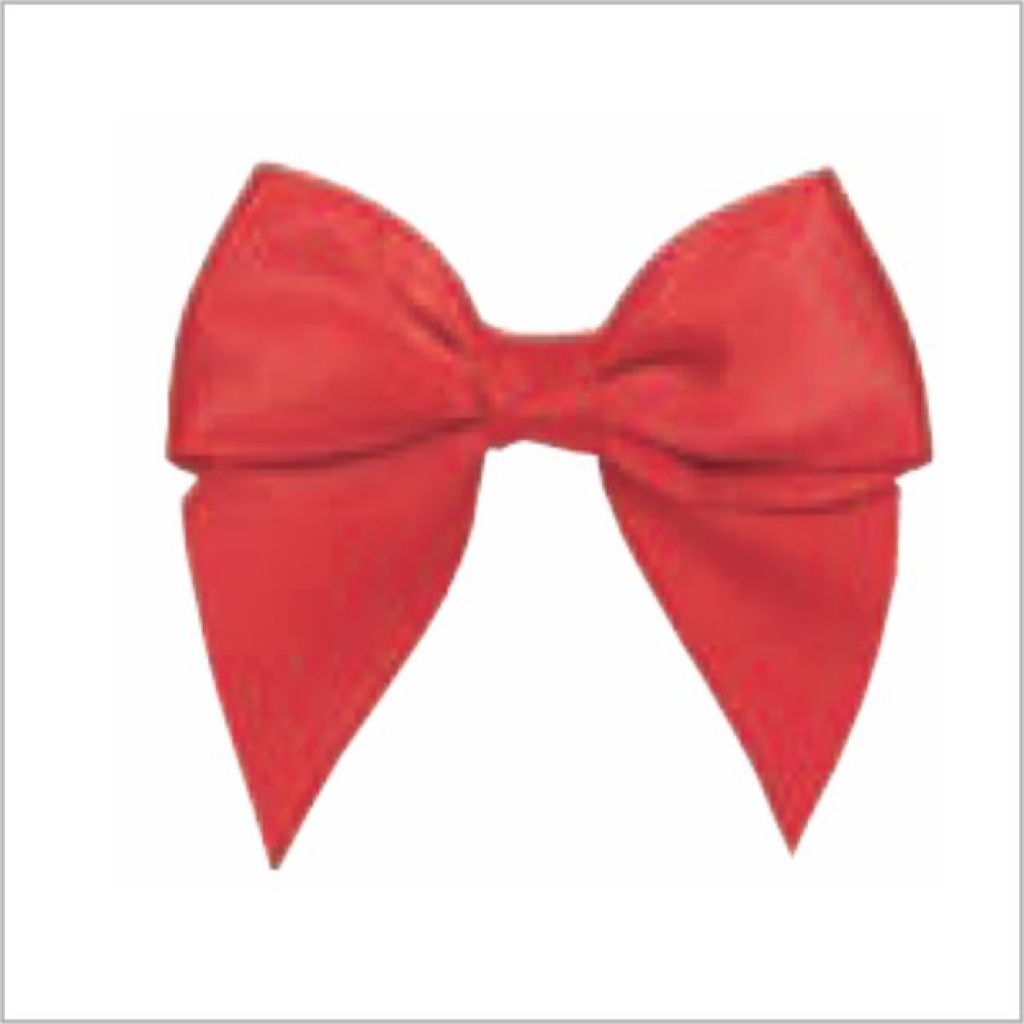 Plak strikje Satijn – 6cm – 24stuks – rood