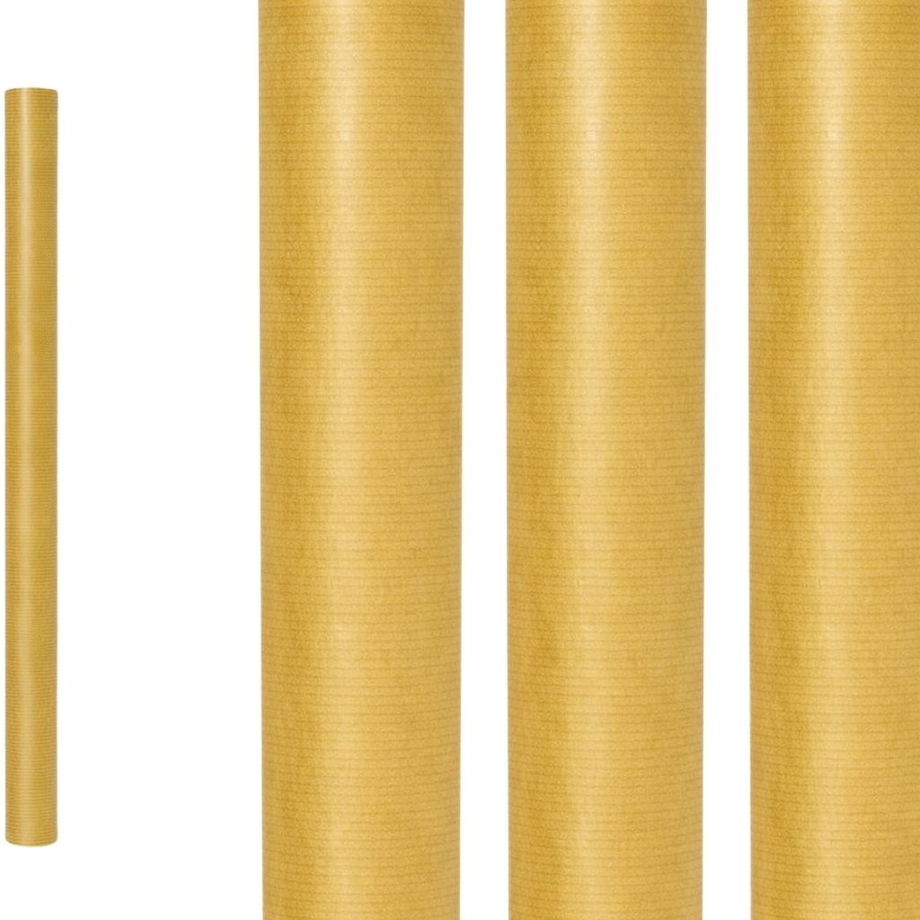 Inpakpapier – Kraft / Goud – 300x70 cm – 3 Rollen
