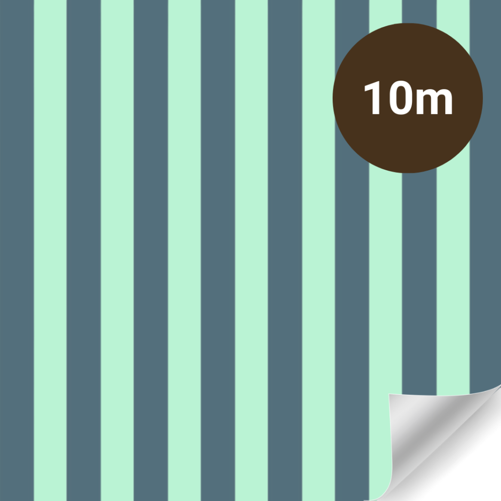 Cadeaupapier - Stripes (Mint Groen) - (1 STUK) – 1000 ×70 cm – Donker Groene Strepen - Inpakpapier