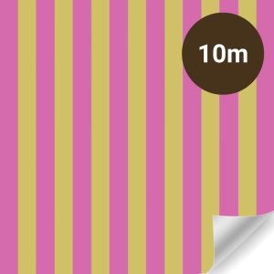 Cadeaupapier - Stripes (Fuchsia) - (1 STUK) – 1000 × 70 cm – Goude Strepen - Inpakpapier