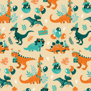 Cadeaupapier – Kids Party – (4 STUKS) – 200×70 cm – Dieren, Ruimte, Voertuigen & Dinosaurussen – Inpakpapier