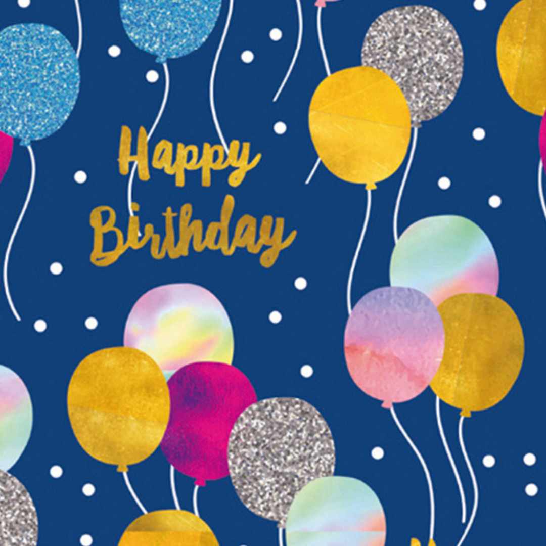 Happy Birthday donkerblauw