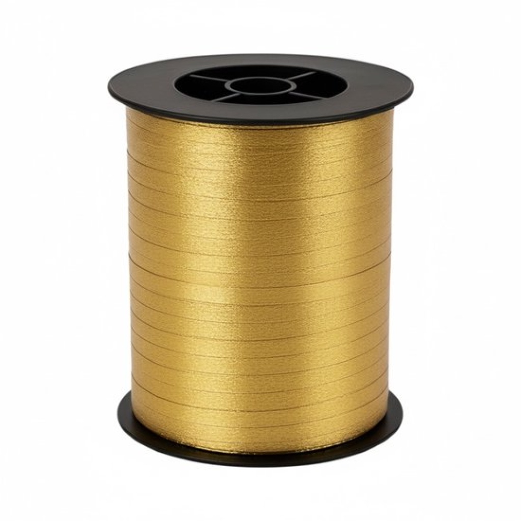 Krullint Goud - 5 mm x 500 meter - Cadeaulint op Rol - Makkelijk te Krullen - Voor Cadeauverpakking, Ballonnen & Feestdecoratie
