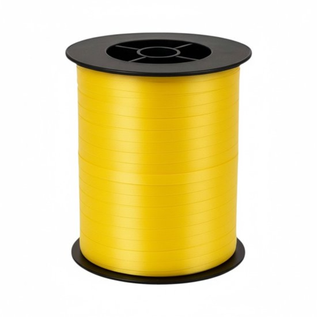 Krullint Geel - 5 mm x 500 meter - Cadeaulint op Rol - Makkelijk te Krullen - Voor Cadeauverpakking, Ballonnen & Feestdecoratie