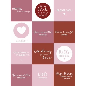 24× Wenskaarten - (SMILE Serie) - "Voor elk moment" - Liefde & Verbondenheid - 12 Designs - 14 × 14 cm - Inclusief 24 Witte Enveloppen - Valentijn