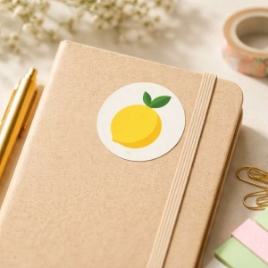 250x Stickers - "Fruity" - 40mm - Mix kleuren - Etiketten - Sluitzegel - Cadeaustickers - Fruit - Ananas, Perzik, Citroen, Kers, Aardbei
