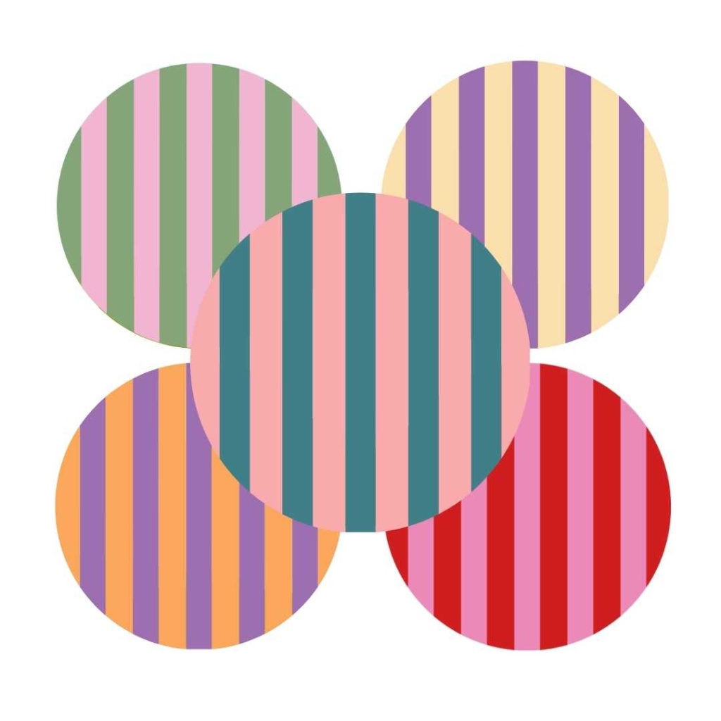 250x Stickers - "Stripes" - 40mm - Mix kleuren - Etiketten - Sluitzegel - Cadeaustickers - Streepjes