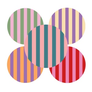 250x Stickers - "Stripes" - 40mm - Mix kleuren - Etiketten - Sluitzegel - Cadeaustickers - Streepjes