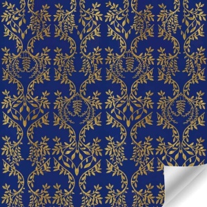 Papierrol Botanisch Blauw - 50 cm x 100 meter