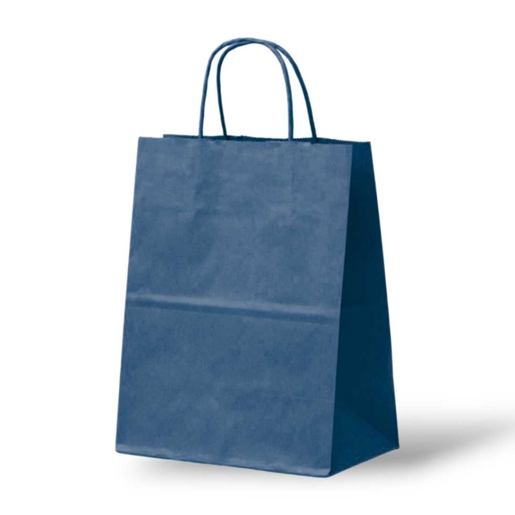 Papieren Tas (L) - Donker Blauw - 50 Stuks