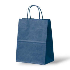 Papieren Tas (L) - Donker Blauw - 50 Stuks