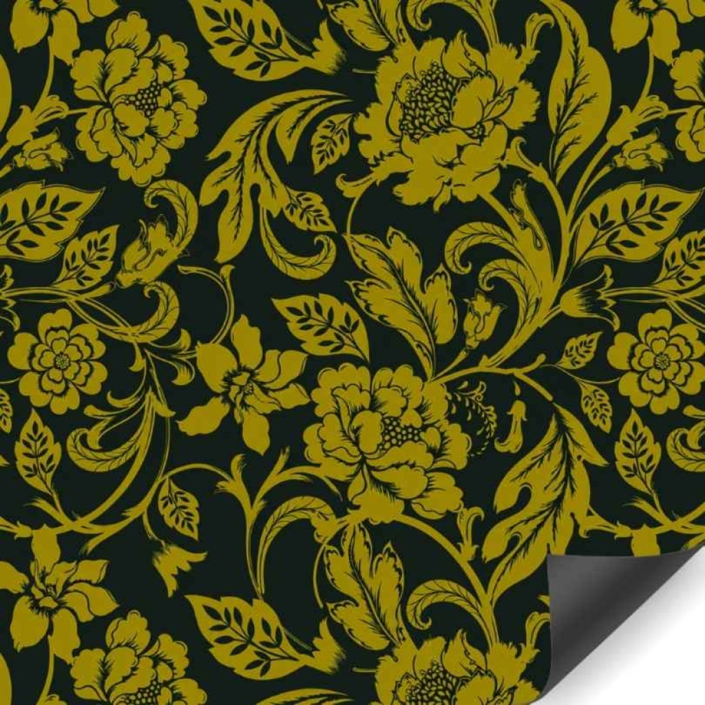 Papierrol - Gold Baroque Flowers - 60 cm x 100 meter