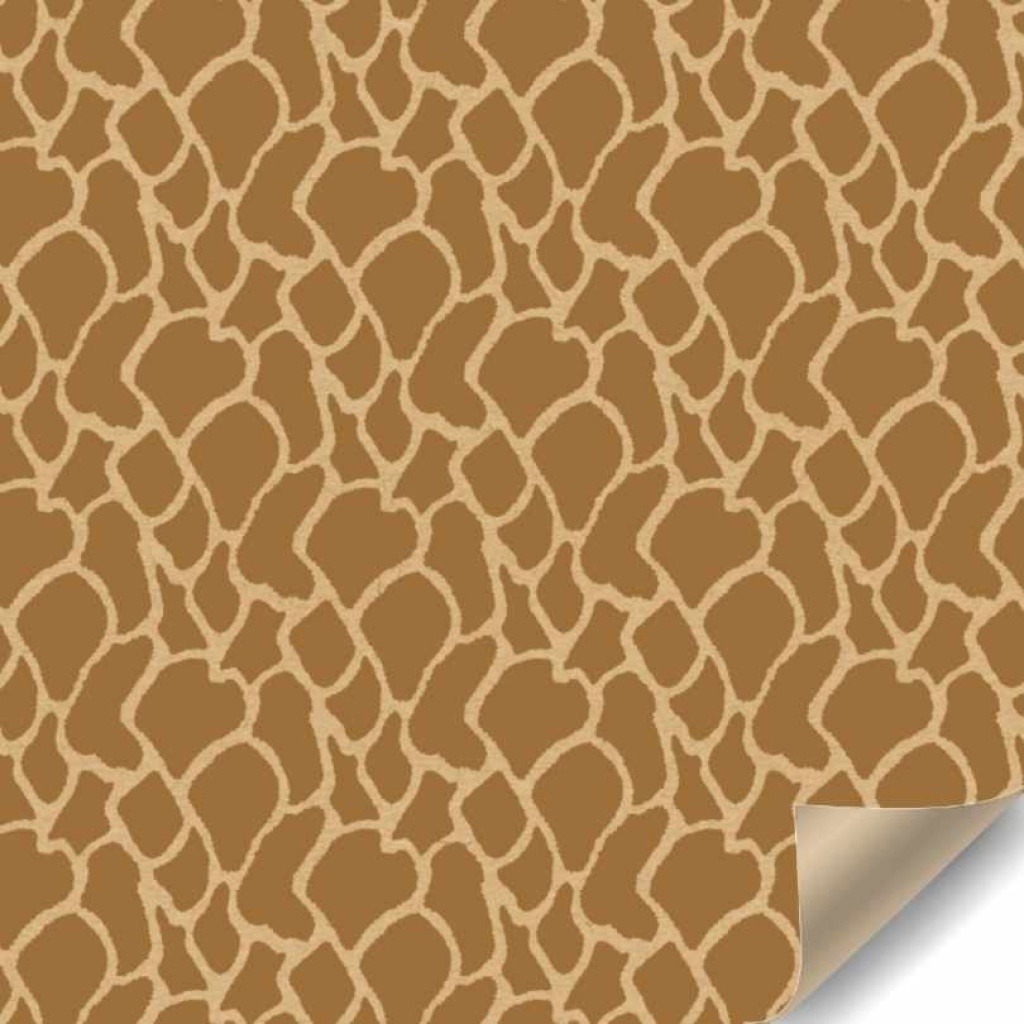 Papierrol Kraft met Girafdessin - 50 cm x 150 m