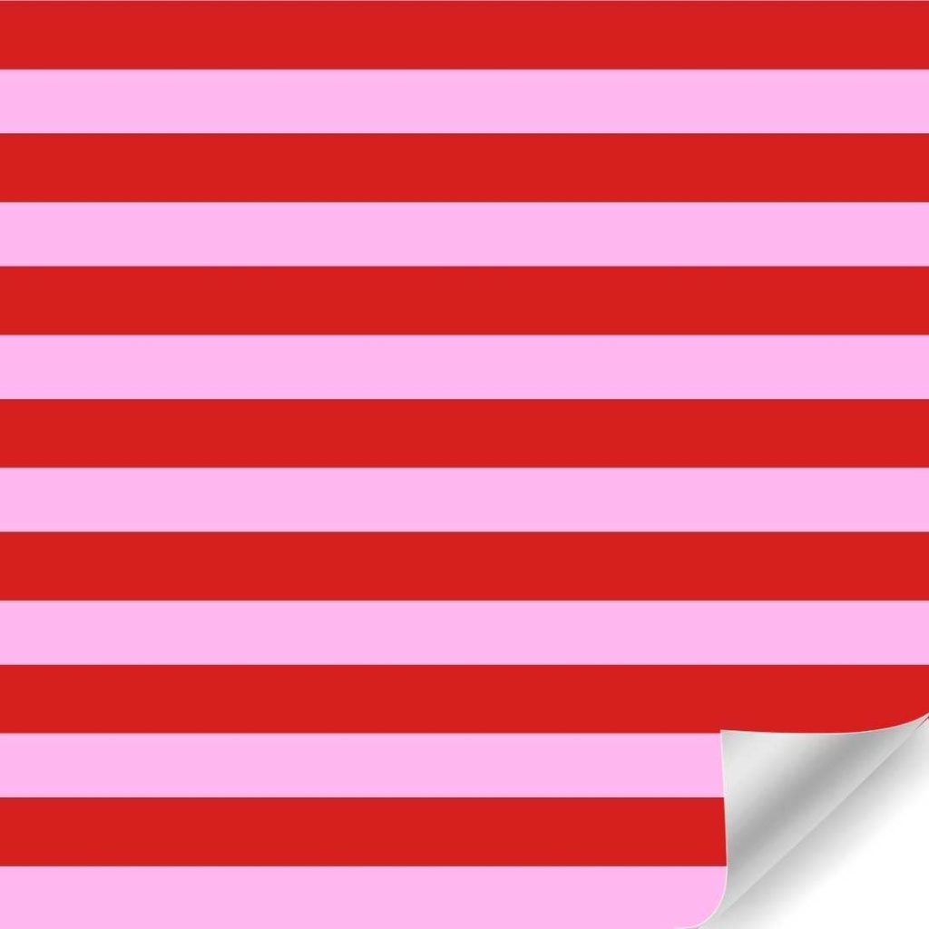 Papierrol - Streep Rood/Roze - 50 cm x 100 meter