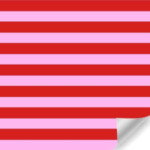 Papierrol - Streep Rood/Roze - 50 cm x 100 meter
