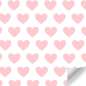 Papierrol - Harten Roze - 60 cm x 100 meter