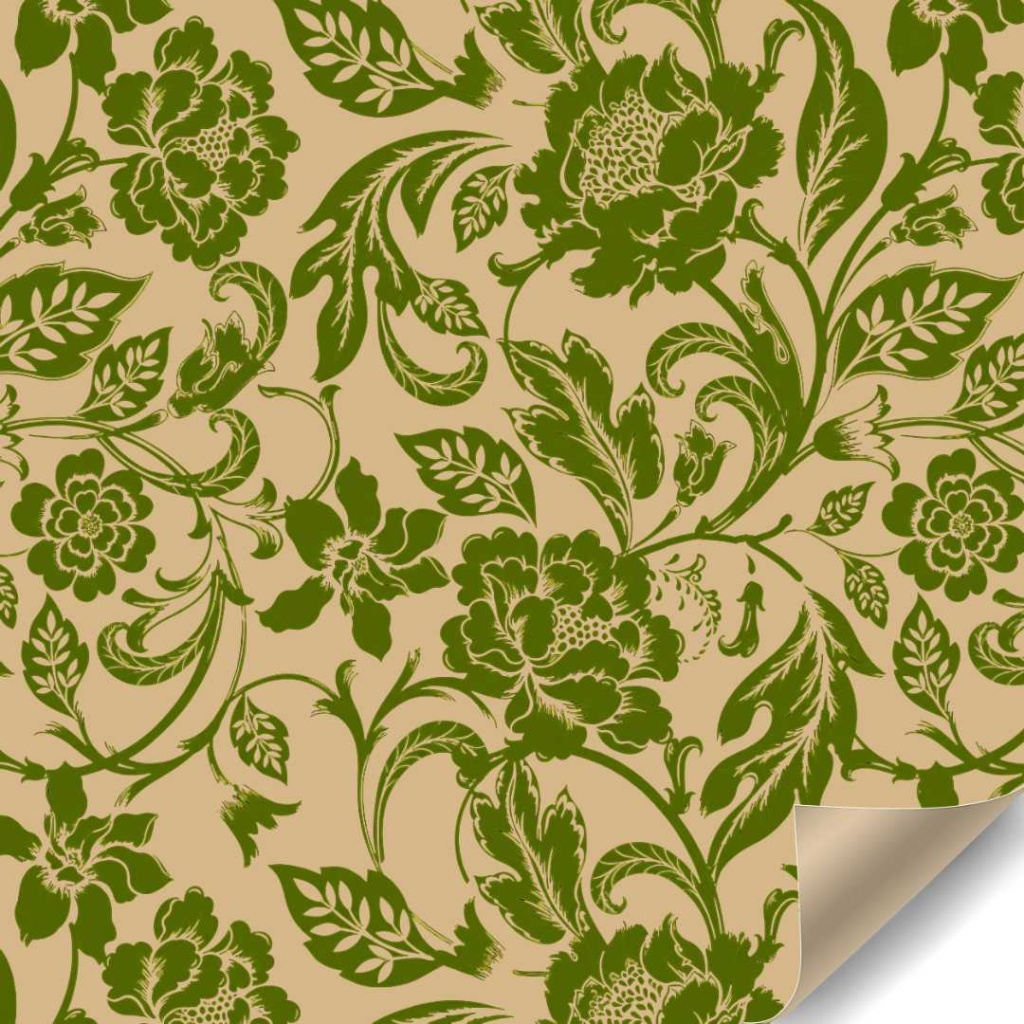 Papierrol - Gold Baroque Flowers - 60 cm x 100 meter