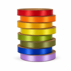 Satijnlint Set Rainbow Glow - 8 Kleuren - 10 mm x 50 m per Rol - Double Faced Cadeaulint