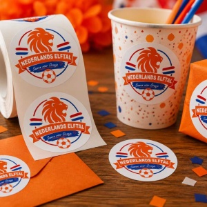 Nederlands Elftal Stickers Rond Oranje Voetbaldesign - 250 Stuks