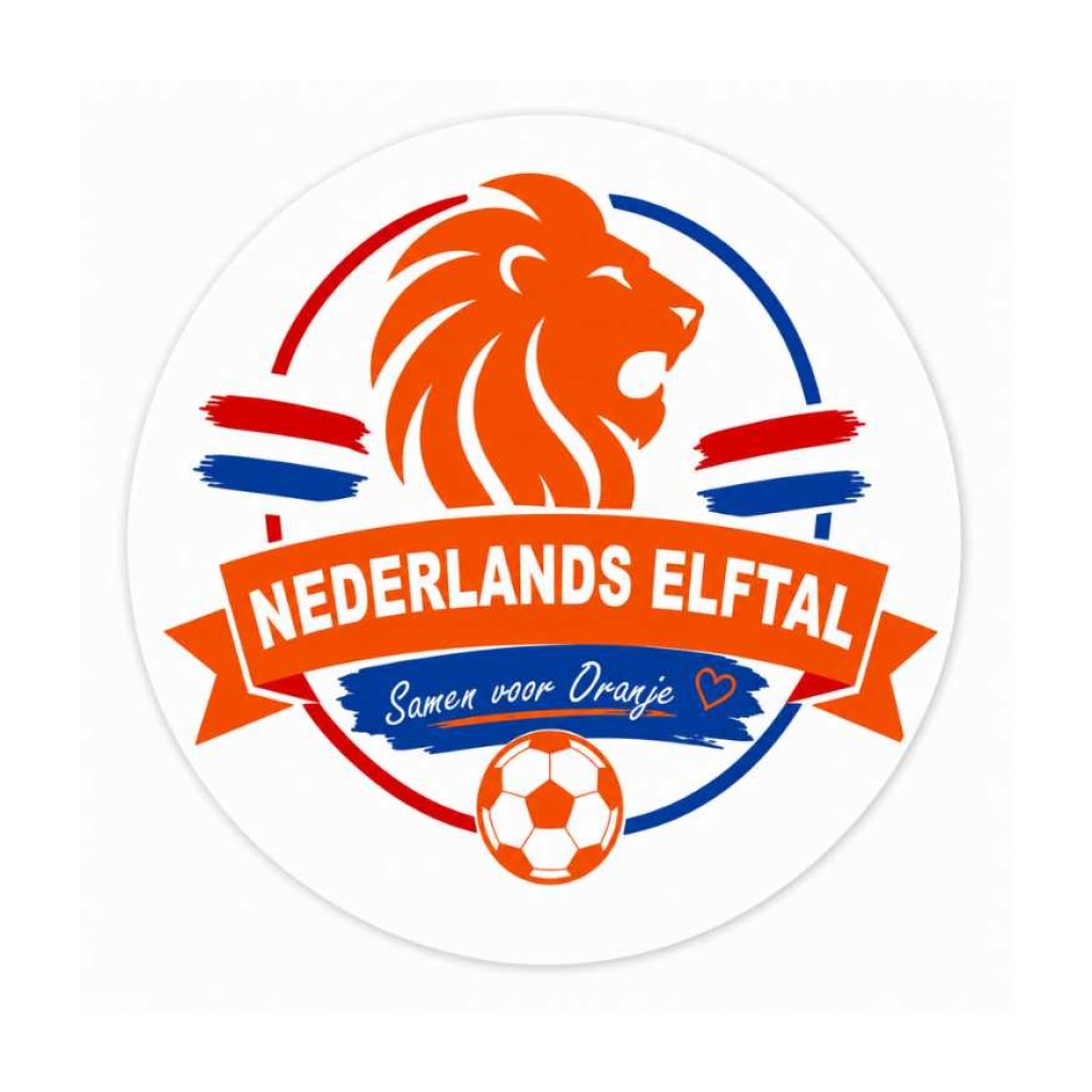 Nederlands Elftal Stickers Rond Oranje Voetbaldesign - 250 Stuks