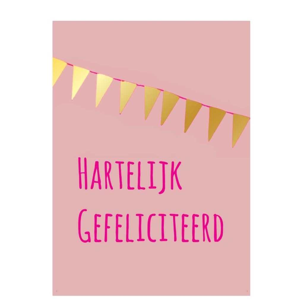 Wenskaart – “Hartelijk gefeliciteerd”