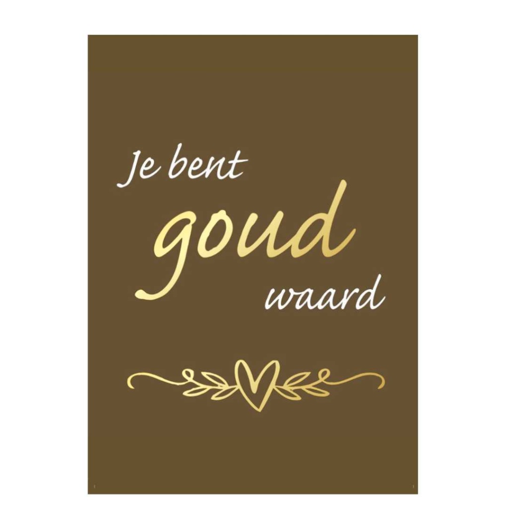 Wenskaart – “Je bent goud waard”