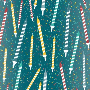 Cadeaupapier Set - Party Vibes Collection (6 Stuks) - 200×70 cm - Turquoise, Blauw, Zalmroze & Rood - Feesthoedjes, Cadeautjes, Confetti, Slingers & Ballonnen - Inpakpapier