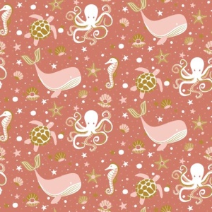 Cadeaupapier Set - Happy vibes Collection (6 Stuks) - 200×70 cm - Zalm, Peach, Roze & Multicolor - Bloemen, Hartjes, Stippen, Octopus & Daisy Prints - Inpakpapier