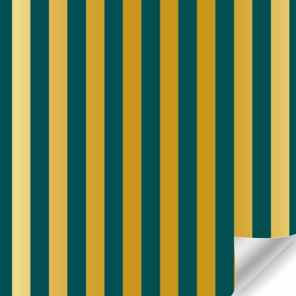 Papierrol  - Strepen - Bruin-Goud – 50cm x 100m