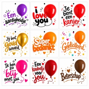 Cadeaukaartjes Set - Bubbles – 18 Stuks – “Voor elk moment” – 9 Designs