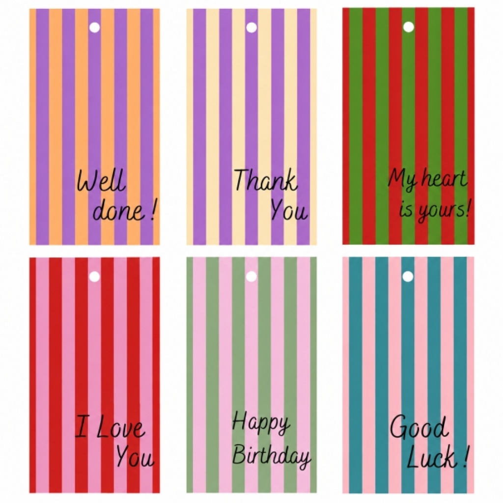 Cadeaukaartjes Set - Stripes – 12 Stuks – “Voor elk moment” – 6 Designs